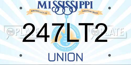 247LT2 Mississippi License Plate