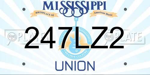 247LZ2 Mississippi License Plate