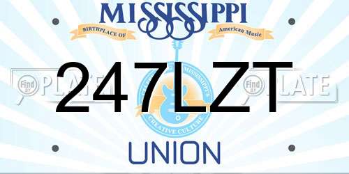 247LZT Mississippi License Plate