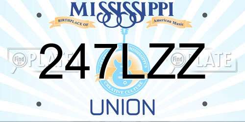 247LZZ Mississippi License Plate