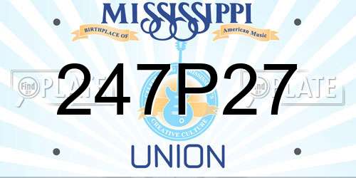 247P27 Mississippi License Plate