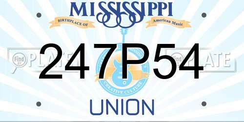 247P54 Mississippi License Plate