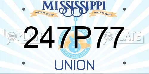 247P77 Mississippi License Plate