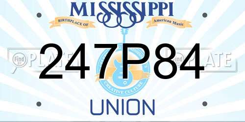 247P84 Mississippi License Plate