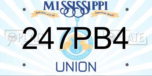 247PB4 Mississippi License Plate