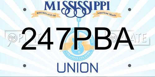 247PBA Mississippi License Plate