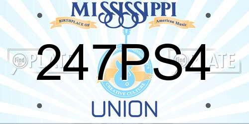 247PS4 Mississippi License Plate