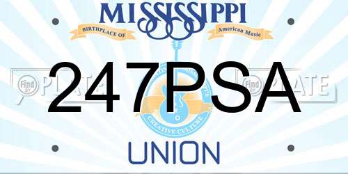 247PSA Mississippi License Plate