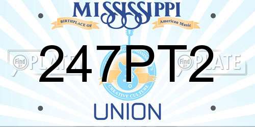 247PT2 Mississippi License Plate