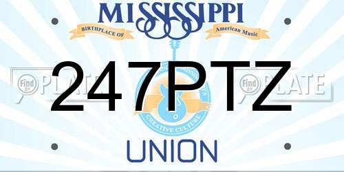 247PTZ Mississippi License Plate