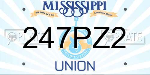 247PZ2 Mississippi License Plate