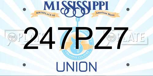 247PZ7 Mississippi License Plate