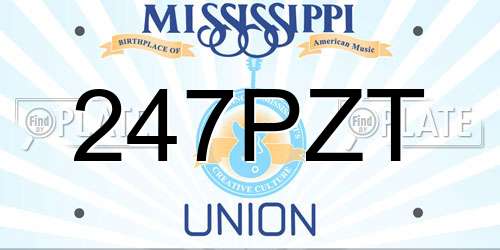 247PZT Mississippi License Plate