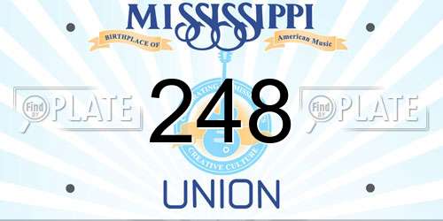 248 Mississippi License Plate