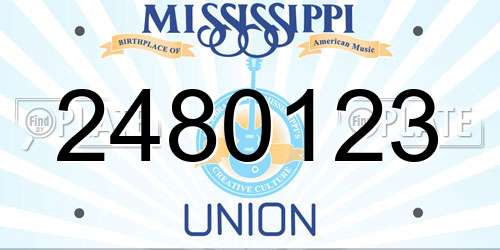 2480123 Mississippi License Plate
