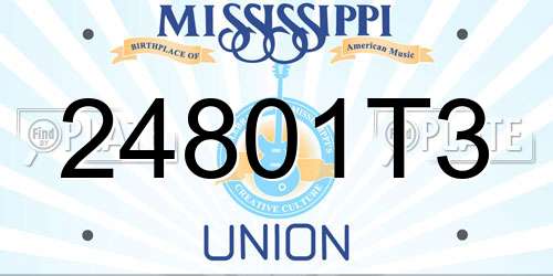 24801T3 Mississippi License Plate