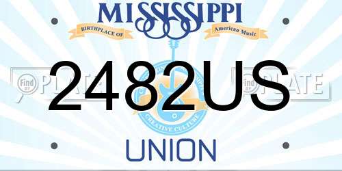 2482US Mississippi License Plate