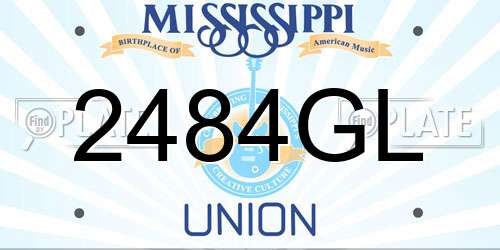 2484GL Mississippi License Plate