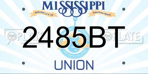 2485BT Mississippi License Plate