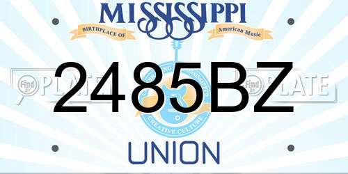 2485BZ Mississippi License Plate