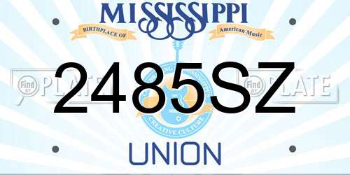 2485SZ Mississippi License Plate