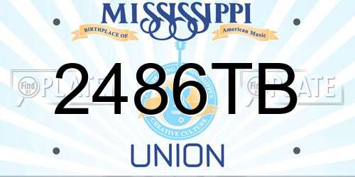 2486TB Mississippi License Plate