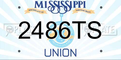 2486TS Mississippi License Plate