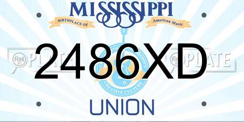 2486XD Mississippi License Plate