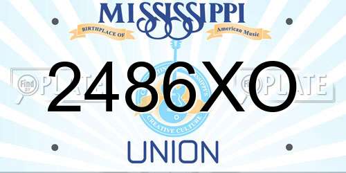 2486XO Mississippi License Plate