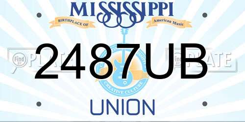 2487UB Mississippi License Plate