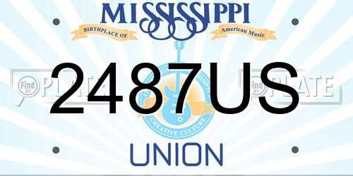 2487US Mississippi License Plate