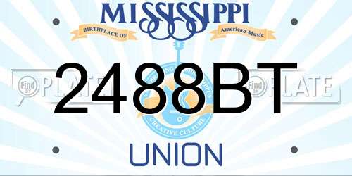 2488BT Mississippi License Plate