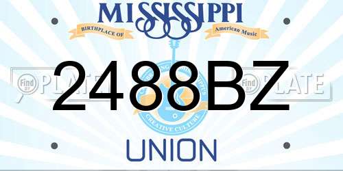 2488BZ Mississippi License Plate