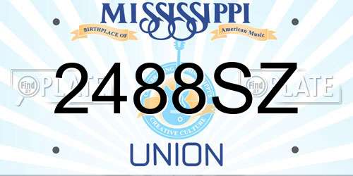 2488SZ Mississippi License Plate