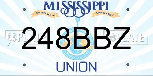 248BBZ Mississippi License Plate