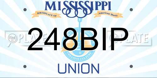 248BIP Mississippi License Plate