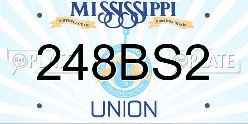 248BS2 Mississippi License Plate