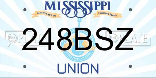 248BSZ Mississippi License Plate