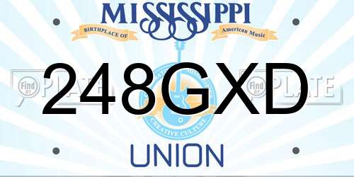 248GXD Mississippi License Plate