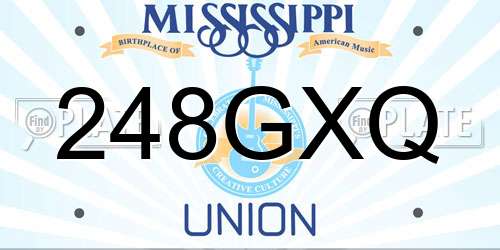 248GXQ Mississippi License Plate