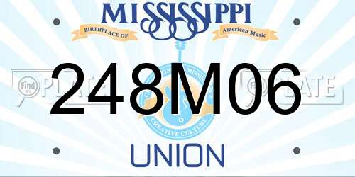 248M06 Mississippi License Plate