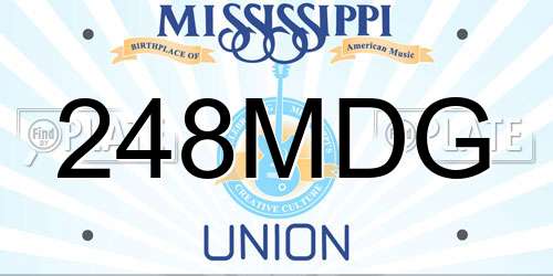 248MDG Mississippi License Plate