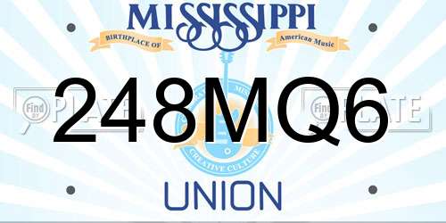 248MQ6 Mississippi License Plate