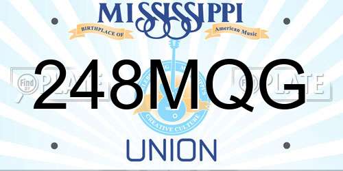 248MQG Mississippi License Plate