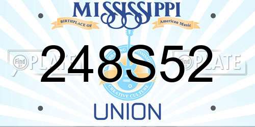 248S52 Mississippi License Plate