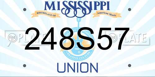 248S57 Mississippi License Plate