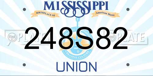248S82 Mississippi License Plate