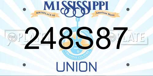 248S87 Mississippi License Plate