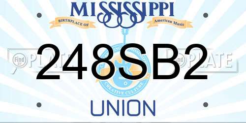 248SB2 Mississippi License Plate