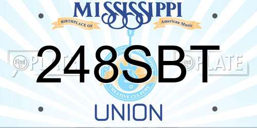 248SBT Mississippi License Plate